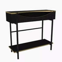 طاولة كونسول فيلونزا برفين خشب اسود و اطار ذهبي و...