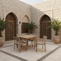 طاولة طعام خارجية مودرن خشب 4+1 - سانتياغو