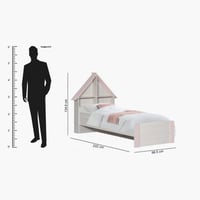 سرير فردي بلوح رأسي بمساحة تخزين من آنا - 90x200 س...