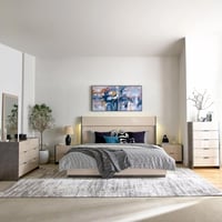 طقم غرفة نوم سوبر كينج عالي اللمعان 5 قطع من كارتر...