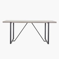 طقم طاولة سفرة بتصميم خشب هندسي مع 6 كراسي قماش رم...