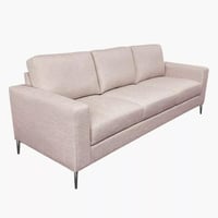 كنبة قماش 3 مقاعد من ديلفي بأرجل معدن لون بيج