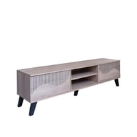 طاولة تلفزيون أنيقة من الخشب الماليزي 160 سم مع 2...