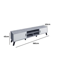 وحدة تلفزيون إيفيلينا 4 قطع خشب ماليزي 180 سم - رم...