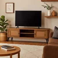 طاولة تلفزيون ميسا خشبي باللون البني مقاس 160x40x5...