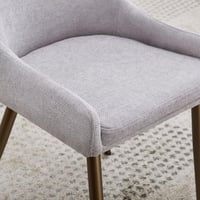 كرسي طعام من سيلفرادو قماش مخمل بلون رمادي بارجل م...