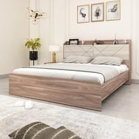 طقم غرفة نوم كينج 5 قطع بلوح رأسي بمساحة تخزين من...