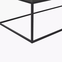 طاولة قهوة زافورا سطح خشب هندسي اسود و هيكل معدن ا...