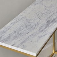 كونسول تورين بسطح من الرخام و قاعدة معدن ذهبي مقاس...