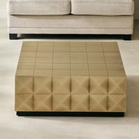 طاولة قهوة تيرفينا مربعة بطلاء نحاس خامة فرعية خشب...