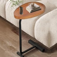 طاولة خدمة جانبية لوتس بسطح خشبي و قاعدة معدن مقاس...