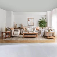 طاولة جانبية طويلة بسطح رخام طبيعي و قاعدة خشب زان...