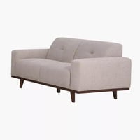 كنبة كارينزا بمقعدين قماش لون رمادي بارجل خشب زان...