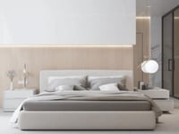 سرير ستار منجد بالكامل مخمل لون اوف وايت