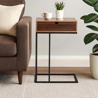 طاولة جانبية سديم بدرج و قاعدة معدنية بتصميم عصري...