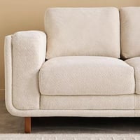 كنبة كالڤونا مقعدين قماش بوكيلة لون كريمي بأرجل خش...