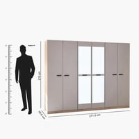 دولاب ملابس مدريد خشب 6 أبواب مع مرايا مقاس 216x60...