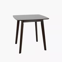 طقم طاولة سفرة مربعة خشب مطّاط لون بني بمقعدين قما...