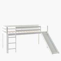 سرير فردي بتصميم مرتفع مع سُلم تسلق وزلاجة من ستوف...