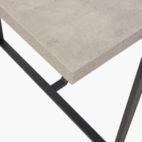 طقم طاولة سفرة مستطيلة من خشب هندسي مع 6 كراسي قما...