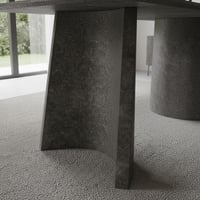 طاولة طعام لياندرا خشب رمادي مع 6 كراسي قماش رمادي...