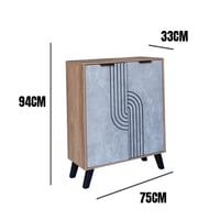 خزانة أحذية بابين خشب ماليزي اللون رمادي وخشبي مقا...