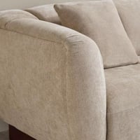 كنبة ريلورا بـ3 مقاعد ووسادتين قماش لون كريمي بارج...