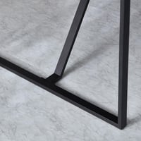 طقم طاولة سفرة كبيرة خشب هندسي بني مع 6 كراسي قماش...