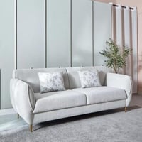 كنبة لورڤيلا 3 مقاعد مع وسادتين منقوشة قماش لون رم...