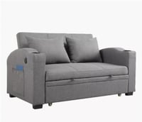 كنبة سرير ثنائية مع 2 حامل أكواب ومنفذ يو إس بي من...