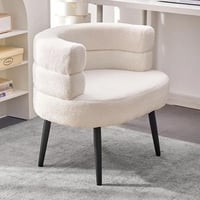 كرسي مفرد اليزا بوكليه بأرجل معدن لون بيج فاتح