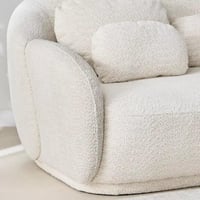 كنبة سولانا 3 مقاعد مع 5 وسائد قماش بوكلية لون اوف...