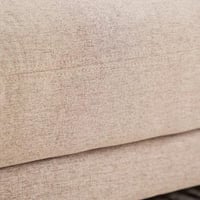 كنبة فيرينا 3 مقاعد قماش لون بيج داكن بارجل معدن ا...