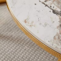 طقم طاولة قهوة أفلوريا قطعتين سطح من الحجر الملبد...