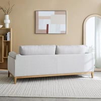 كنبة نوريتّا 3 مقاعد قماش لون رمادي بارجل خشب زان