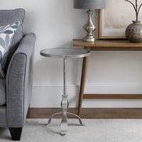 طاولة خدمة سيلڤيانا بسطح دائري زجاج و قاعدة معدن ف...