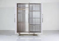 دولاب ملابس كبير4 باب خشب باللون الرمادي فاتح حديث...