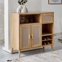 بوفيه جانبية من نورديك لون خشبي مقاس 99.2x95.7x35....