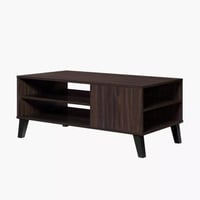 طاولة قهوة فِسلونا خشب هندسي بني برفين للتخزين