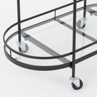 عربة تقديم ترولي أڤينترا بأرفف زجاج و اطار معدن أس...