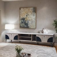 طاولة تلفزيون ماريو خشب باللون خشبي x أسود مقاس 20...