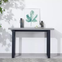 طاولة كونسول رافيونا سطح خشبي بارجل معدن اسود