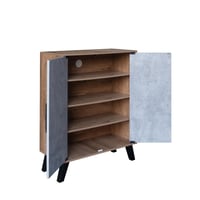 خزانة أحذية بابين خشب ماليزي اللون رمادي وخشبي مقا...