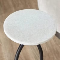 طاولة جانبية سيلفارنو بسطح من الرخام الأصلي ابيض و...