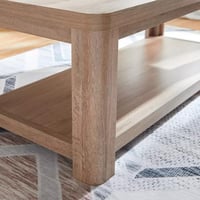 طاولة قهوة ميلڤيسّا مستطيلة خشب هندسي برف لون بيج