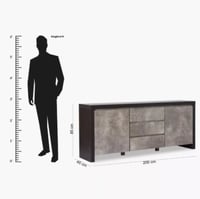 بوفيه جانبية مانهاتن لوكس 3 ادراج و بابين لون رماد...