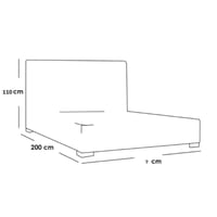 سرير فينيسيا منجد بالكامل قماش بوكليه ناعم لون بيج