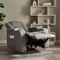 كرسي استرخاء قماش بمساند ذراعين قابل للضبط بجيب جا...