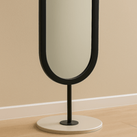 مرايا أرضية بإطار بيضاوي أنيق باللون الأسود مقاس 1...