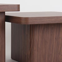 طقم طاولات خدمة كارينا مودرن قطعتين خشب لون بني